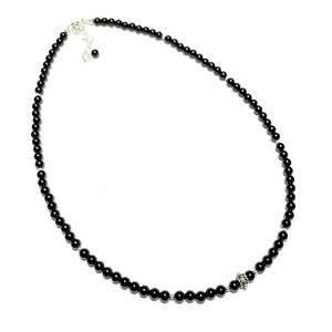 Collier onyx noir et argent 925