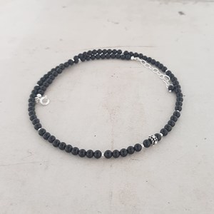 Collier onyx noir et argent 925