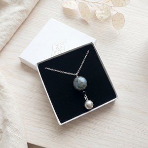 Bola de grossesse labradorite noire onyx