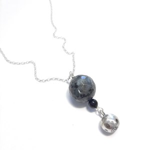 Bola de grossesse labradorite noire onyx