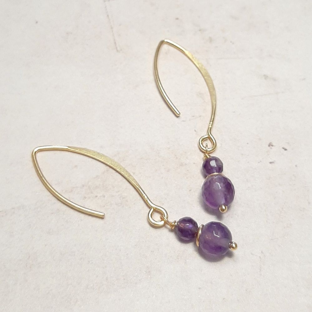 Boucles d'oreilles Coeur Argent Améthyste Ref. 54889