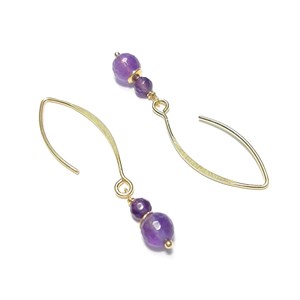 Boucles d'oreilles améthyste argent 925