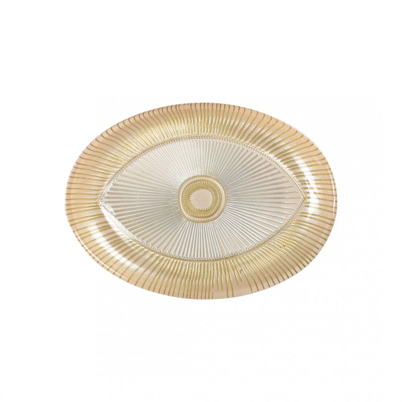Coupelle ovale œil 22x15.5cm beige