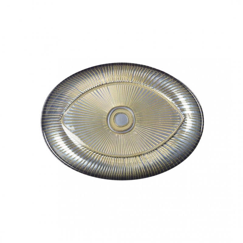 Coupelle ovale œil 22x15.5cm argent