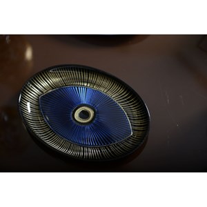 Coupelle ovale œil 22x15.5 cm foncé