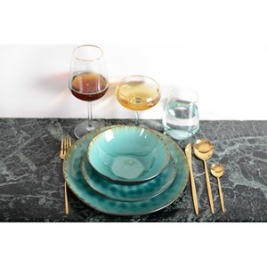 Assiette plate verte - lot de 6