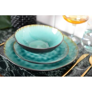 Assiette plate verte - lot de 6