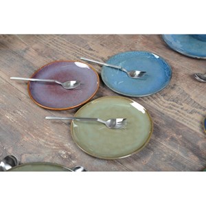 Assiette à dessert kaki - lot de 6