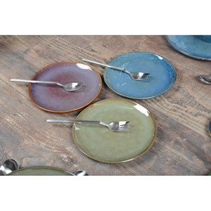Assiette à dessert kaki - lot de 6