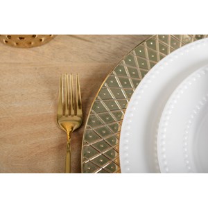 Assiette plate perles 27cm - lot de 6