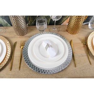 Assiette à dessert perles 20 cm - lot de 6