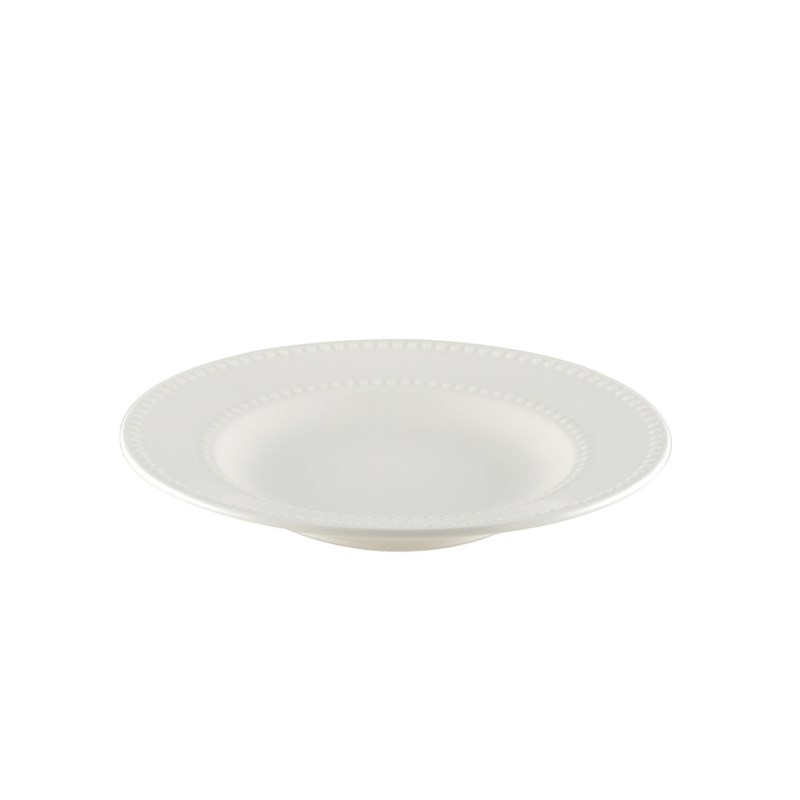 Aulica - Assiette creuse perles 22 cm - lot de 6