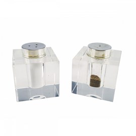 Salière et poivrière verre carrée