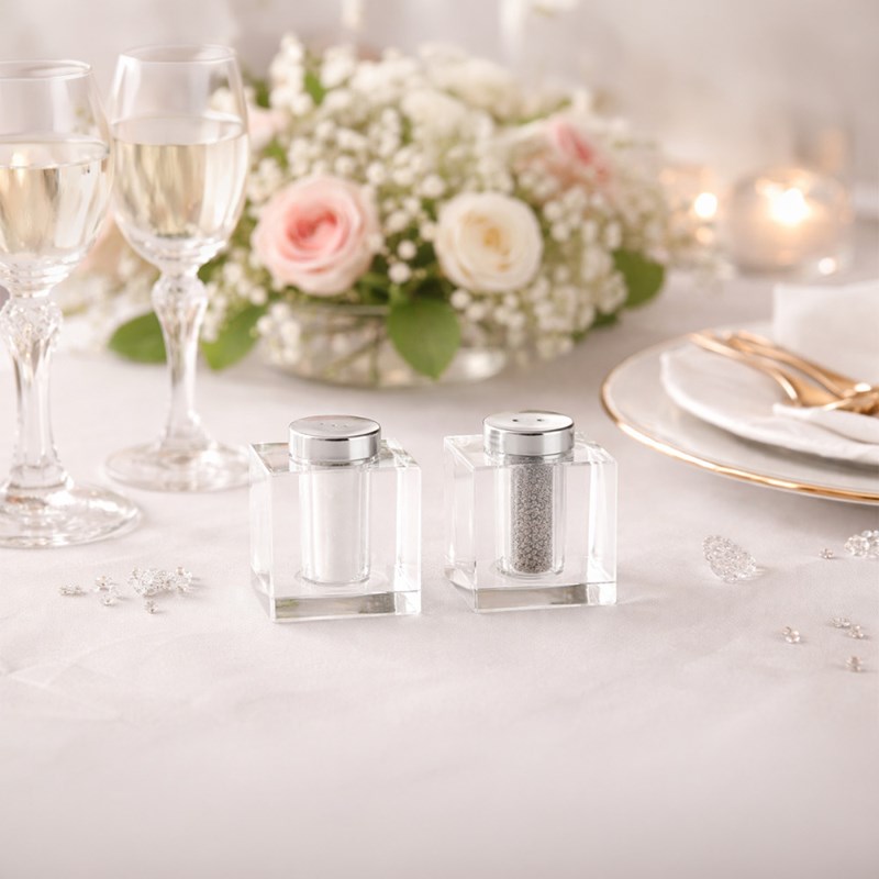 Salière et poivrière verre carrée