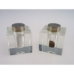 Salière et poivrière verre carrée