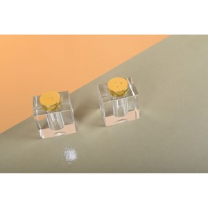 Salière et poivrière dorée carrée