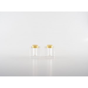 Salière et poivrière dorée carrée