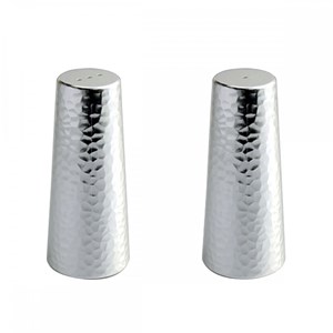 Salière et poivrière argent martelée