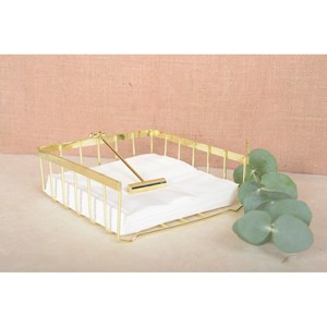 Porte-serviettes fil doré