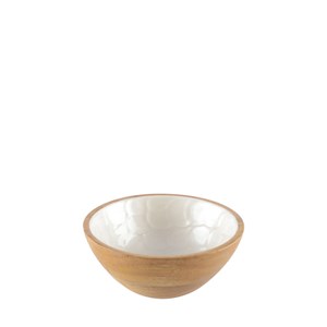 Bol blanc nacre en bois manguier 18cm