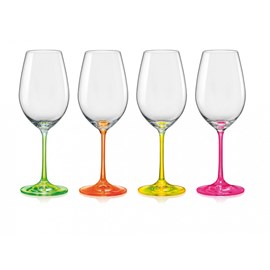 Verres à vin néon 350ml - lot de 4