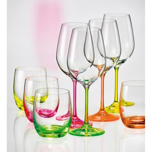 Verres à vin néon 350ml - lot de 4