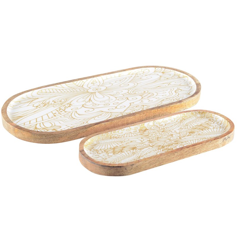 Plateaux abstraits ovales - lot de 2