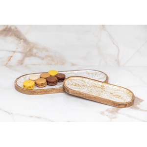 Plateaux abstraits ovales - lot de 2