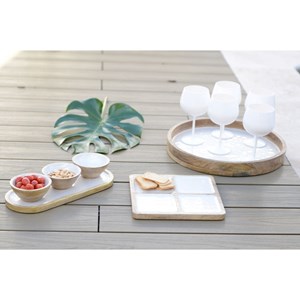 Plateau blanc en bois manguier