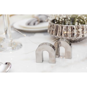 Salière et poivrière arc argent