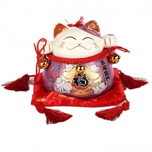 Maneki neko japonais mauve