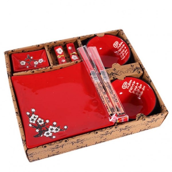 Service complet japonais rouge