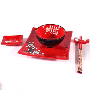 Service complet japonais rouge