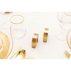 Salière et poivrière arc doré