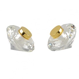 M.salière et poivrière cristal 7 cm doré