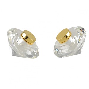 M.salière et poivrière cristal 7 cm doré