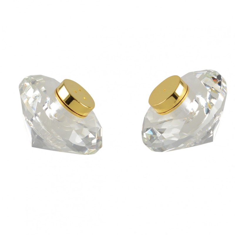M.salière et poivrière cristal 7 cm doré