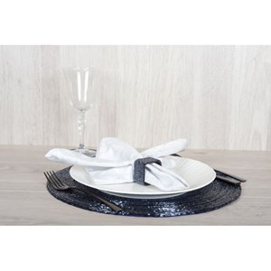 Dessous d'assiette perle bleu fonce