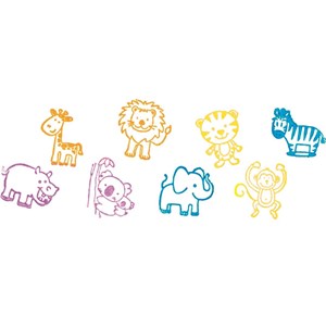 Tampons encreurs animaux avec coussins