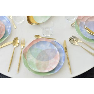 Assiette à dessert tricolore-paradise