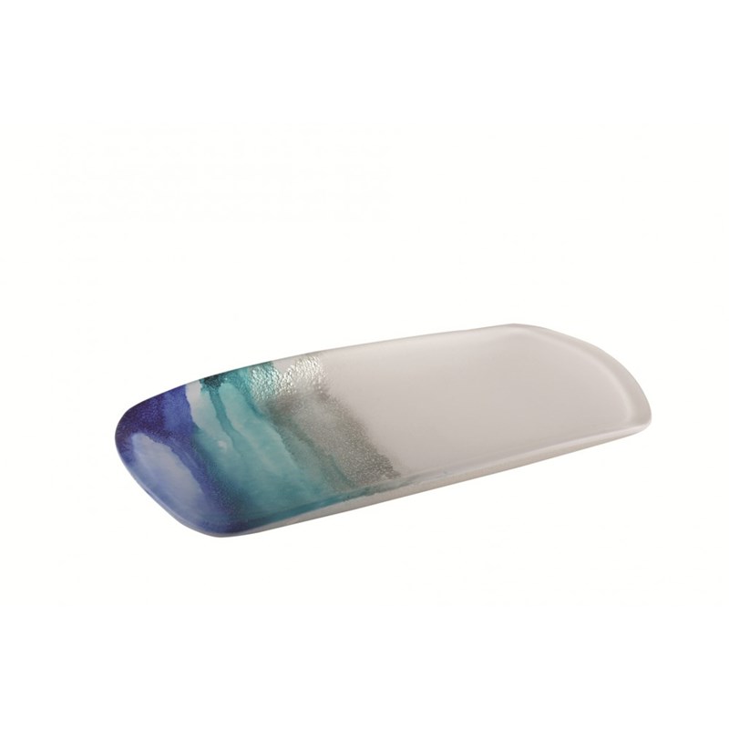 Plat à cake rectangulaire océan 28x14cm