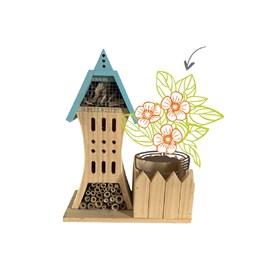 Hotel à insectes + cache pot