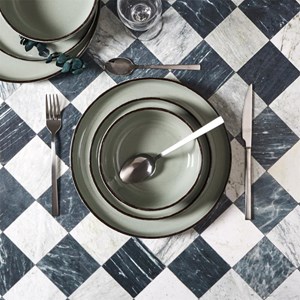 Service 12 pièces grès vert