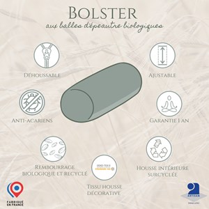 Bolster yoga coco fait main en france