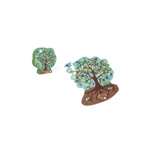Contour puzzle arbres et oiseaux