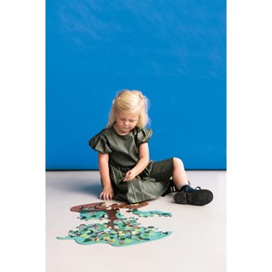 Contour puzzle arbres et oiseaux