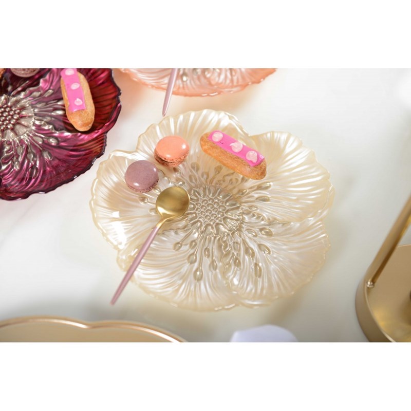 Assiette à dessert fleur vanille - lot de 6