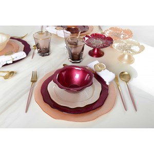 Assiette plate fuchsia
