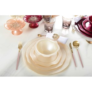 Assiette à dessert vanille - lot de 6