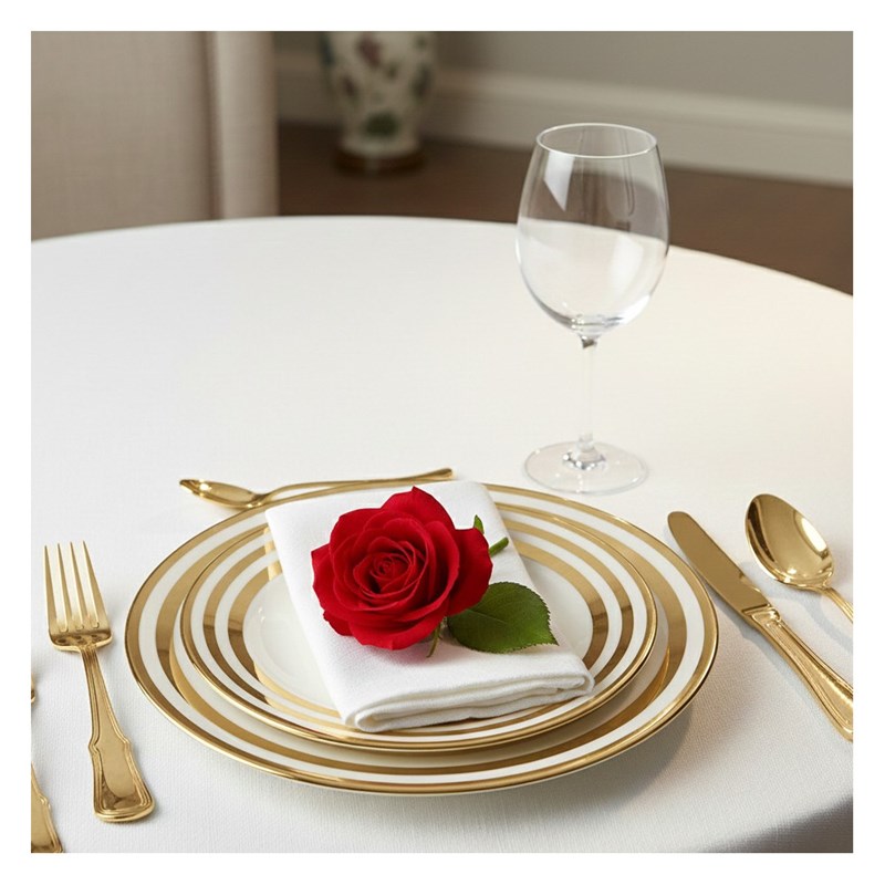 Assiette plate triple filet or 27cm - lot de 6